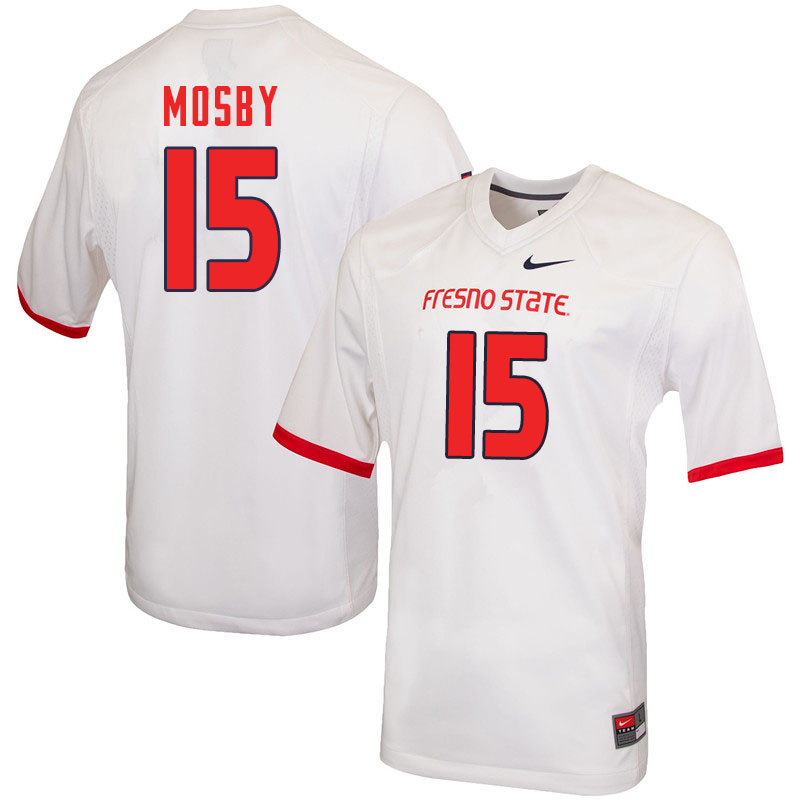 Men #15 Arron Mosby Fresno State Bulldogs College Football Jerseys Sale-White - Click Image to Close